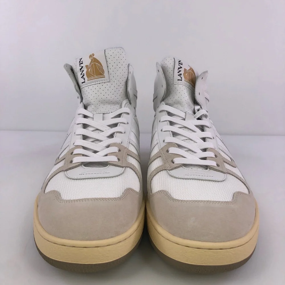 Lanvin Tennis High Top Clay Nash Sneakers Whlte 44 (US 11)
